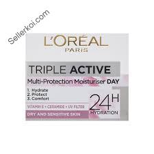 L'Oreal Triple Active Dry and Sensitive Skin 24H Hydration Day Cream (50ml)